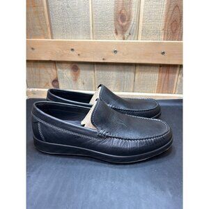 Ecco Womens Black Leather Slip-On Loafers Size 8-8.5 Comfortable Casual Shoes